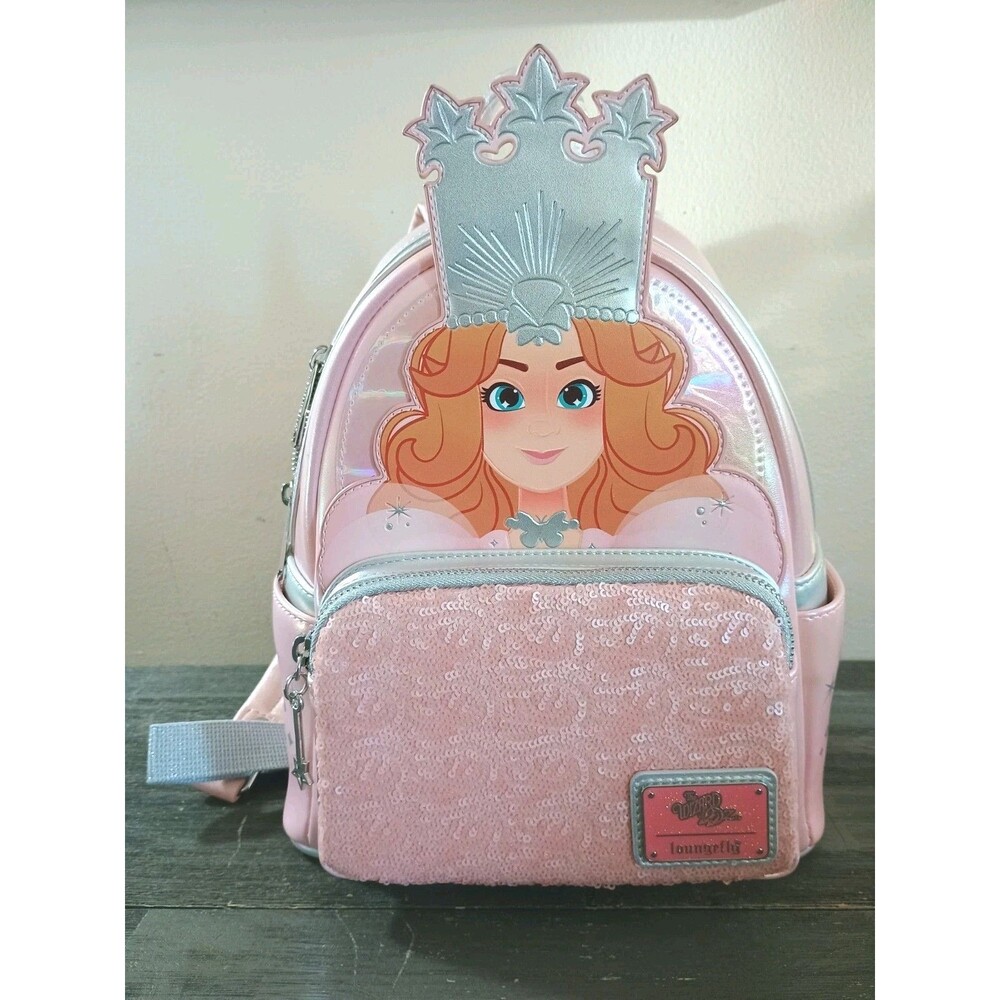 Loungefly Wizard Of Oz Glinda The Good Witch Cosplay Mini Backpack Sequin NWT